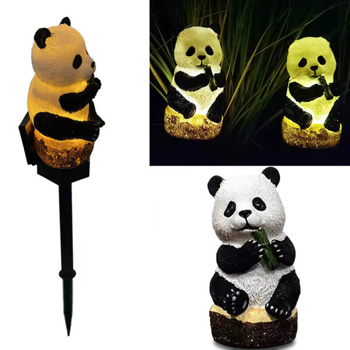 Solpaneler har panda utomhus vattentät uteplats dekoration markljus