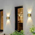 Modern Ljuslyxig Guld Aluminium Utomhus Vattentät Terrass LED Vägglampa