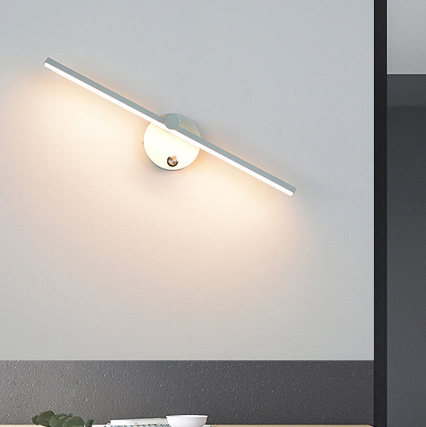 Nordisk Minimalistisk Aluminium Lång Bar Switch LED Spegel Vägglampa