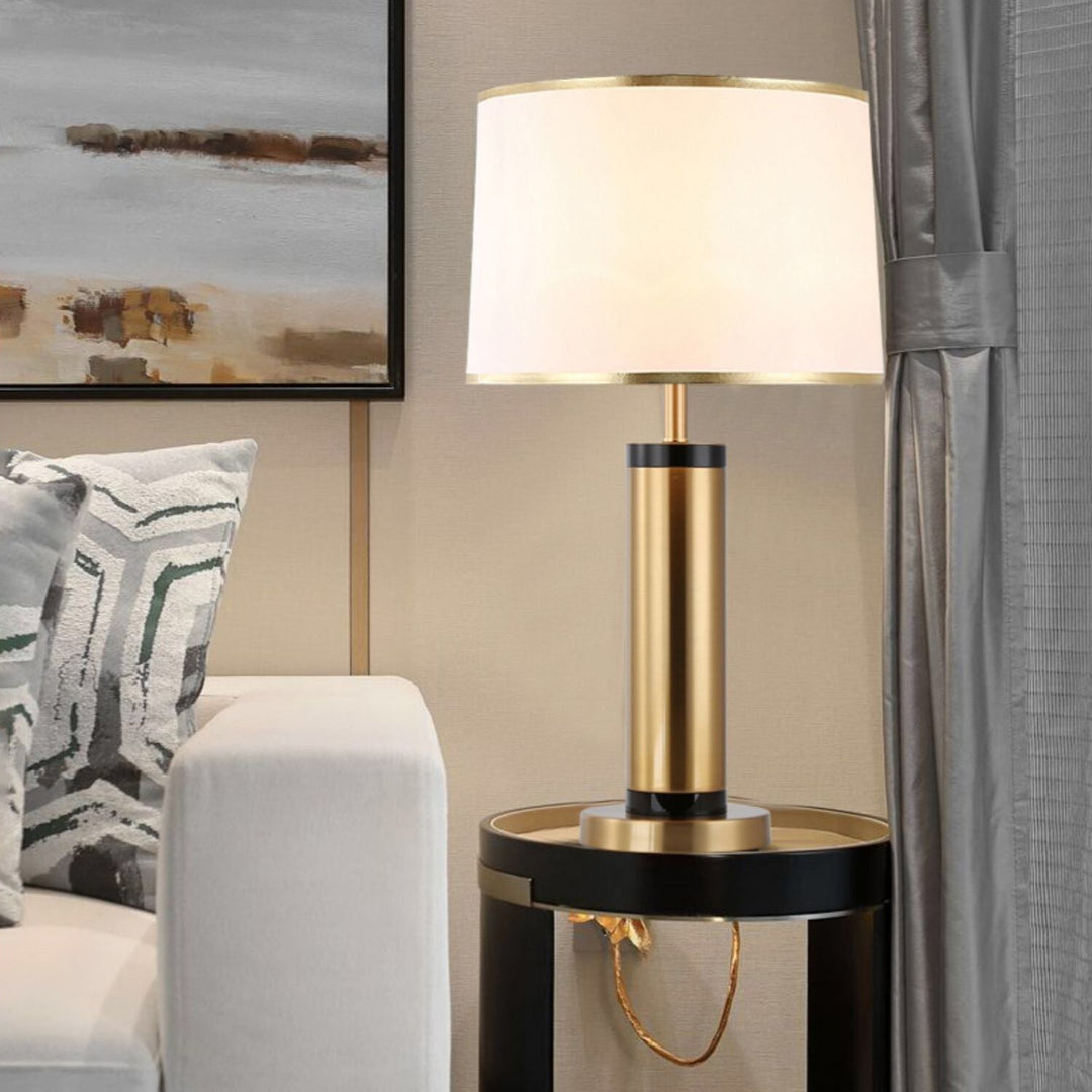 Modern övergångscylinder av järn med 1-ljuskälla bordslampa för vardagsrummet
