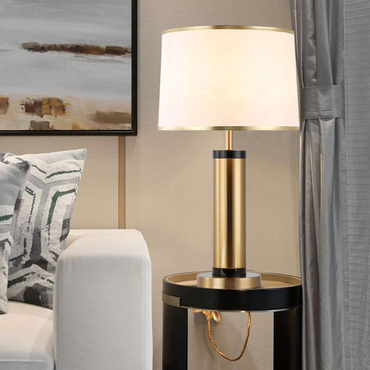 Modern övergångscylinder av järn med 1-ljuskälla bordslampa för vardagsrummet