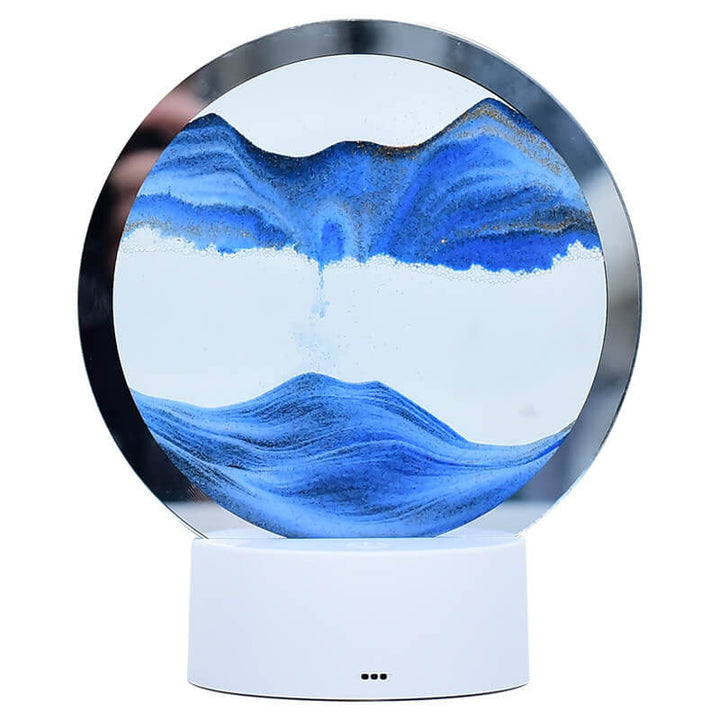 Kreativ Rund Timglas Quicksand 3D LED Nattlampa Bordslampa