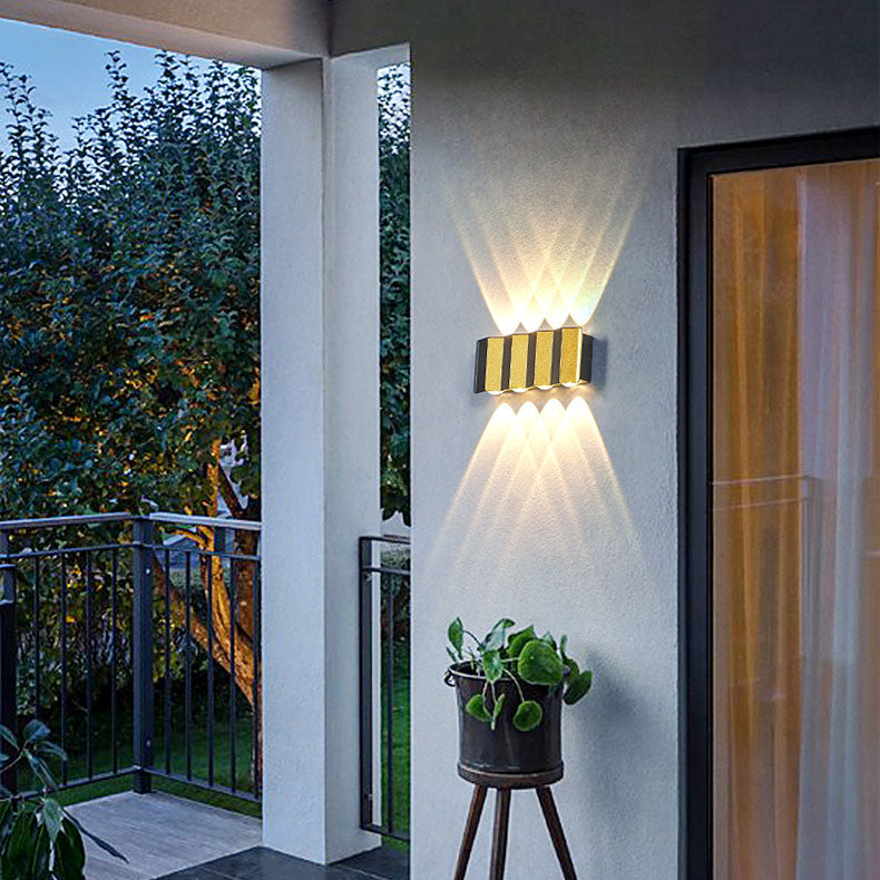 Modern Ljuslyxig Guld Aluminium Utomhus Vattentät Terrass LED Vägglampa