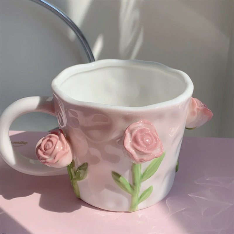 3D Blommig Handmålad Mugg