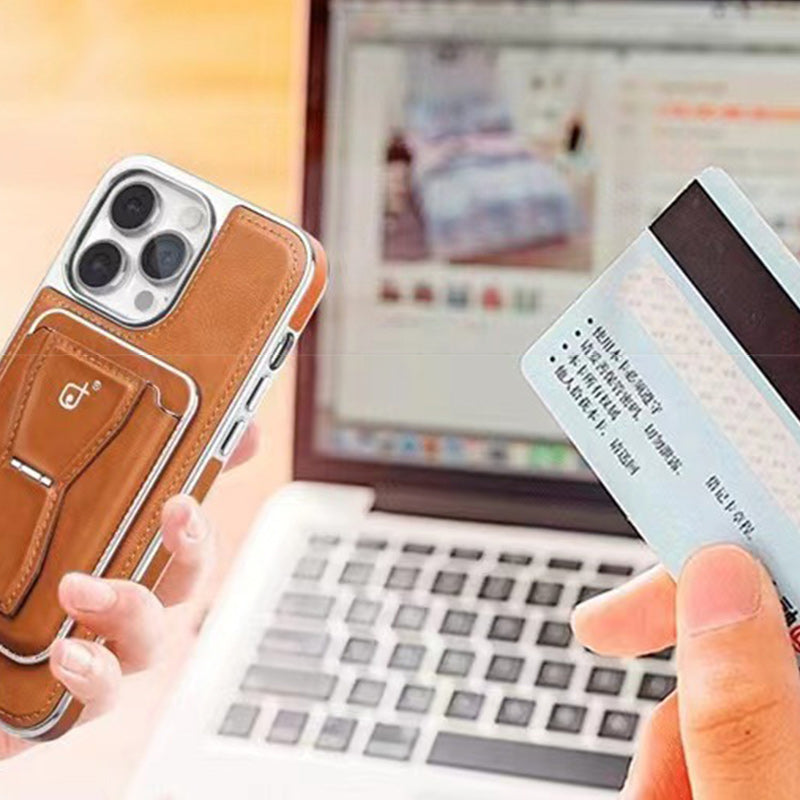 Lyxigt läder magnetiskt telefonfodral