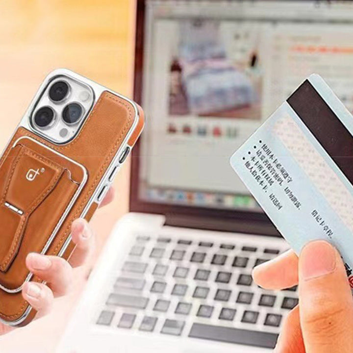 Lyxigt läder magnetiskt telefonfodral