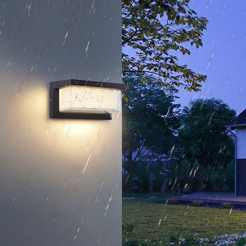 Modern Minimalistisk Solrektangel PC LED Utomhus Vägglampa För Utomhus Patio