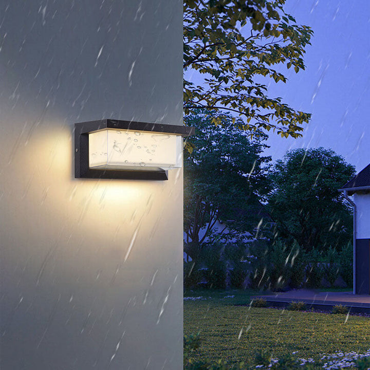 Modern Minimalistisk Solrektangel PC LED Utomhus Vägglampa För Utomhus Patio