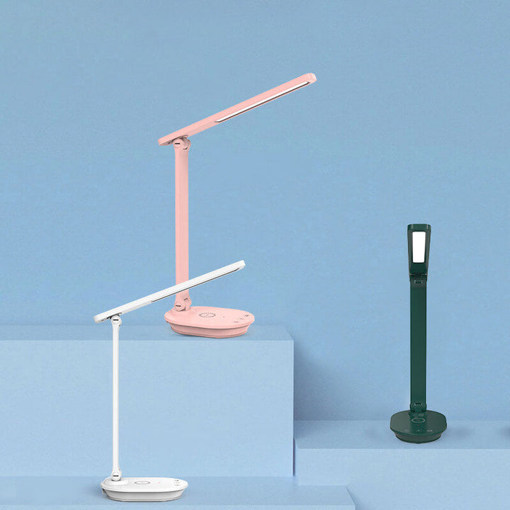 Modern dubbel vikbar ögonvård trådlös uppladdningsbar LED skrivbordslampa