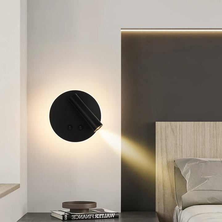 Modern Minimalistisk Rektangulär Rund Järn Aluminium LED Vägglampa För Sovrum