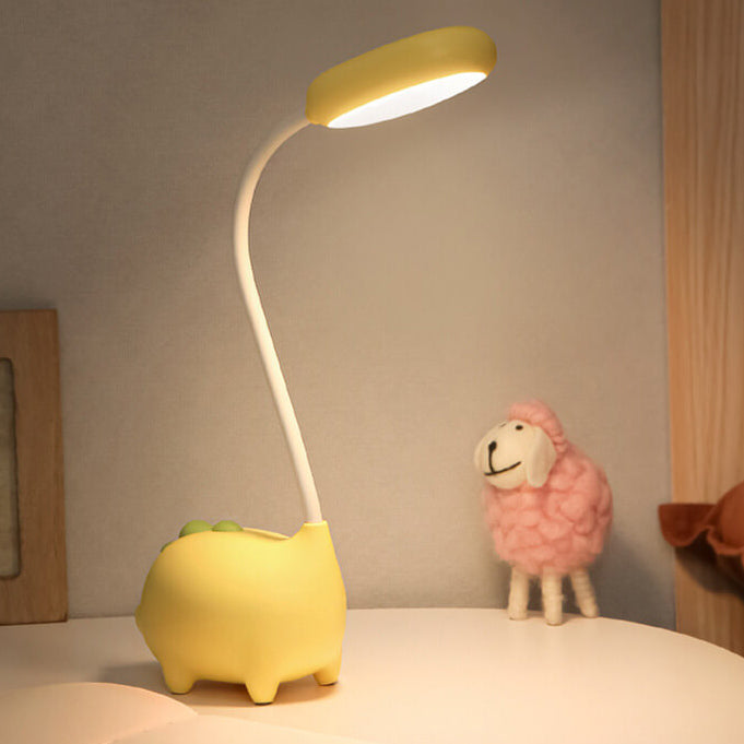 Uppladdningsbar LED Skrivbordslampa med Tecknad Dinosaurie Ögonvård