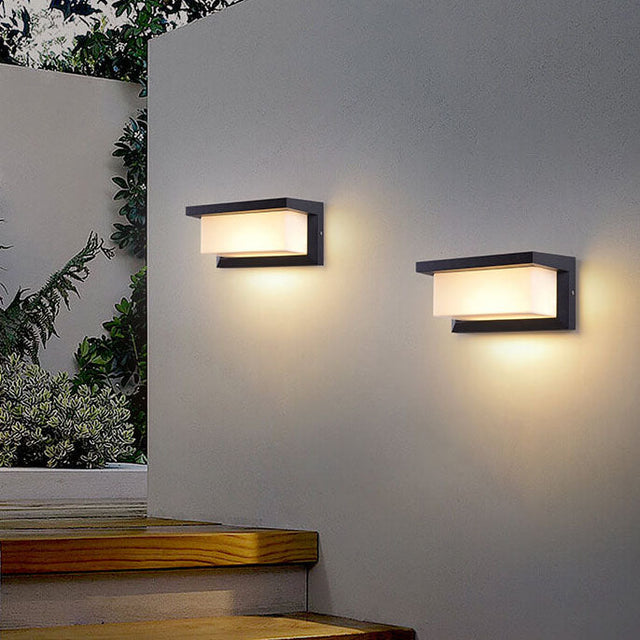 Modern Minimalistisk Solrektangel PC LED Utomhus Vägglampa För Utomhus Patio