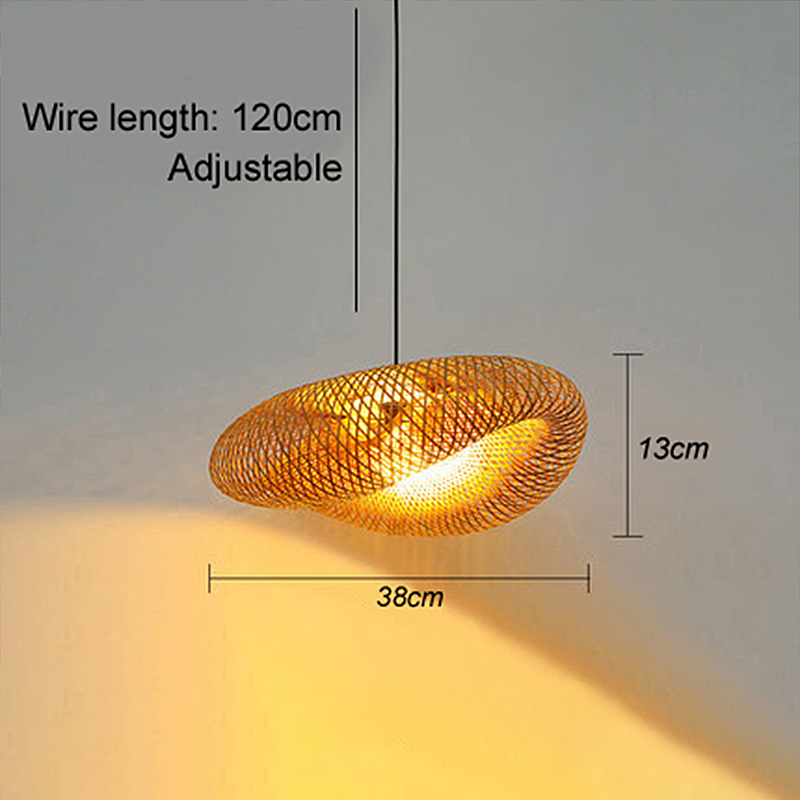 Rattan Vävd Bambu - Pendellampa - LED - Ljus