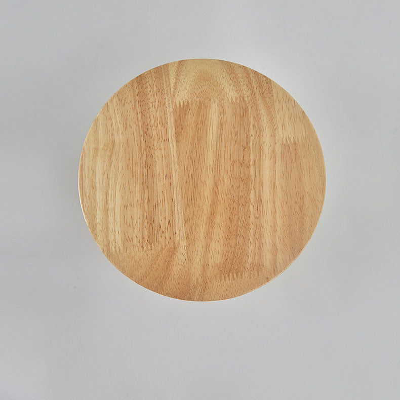 Modern Minimalist Rund Oregelbunden Oval Trä LED Vägglampa för Vardagsrum