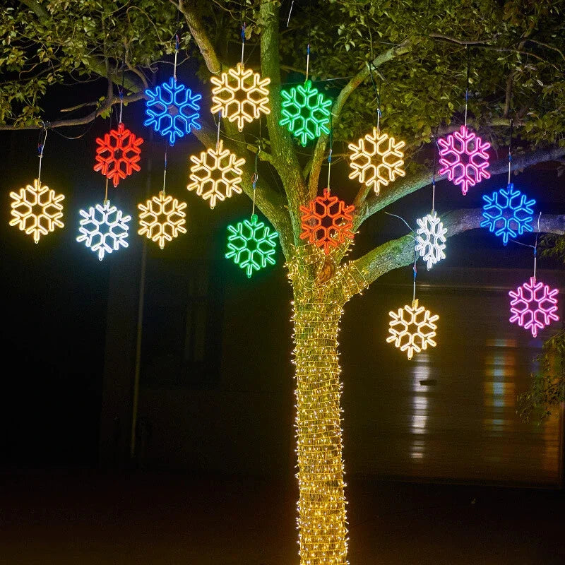 Vattentät LED Snöflinga Lampa för Festlig Vinterdekoration