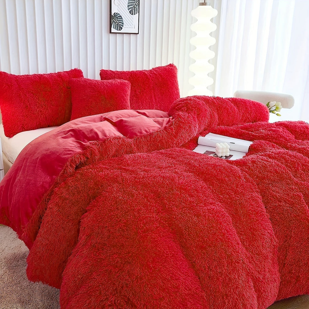 Ultra Soft Plush Duvet Cover Set with Zipper - Luxury &amp; Comfort