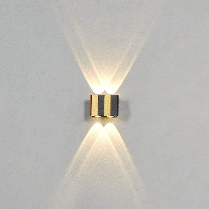 Modern Ljuslyxig Guld Aluminium Utomhus Vattentät Terrass LED Vägglampa