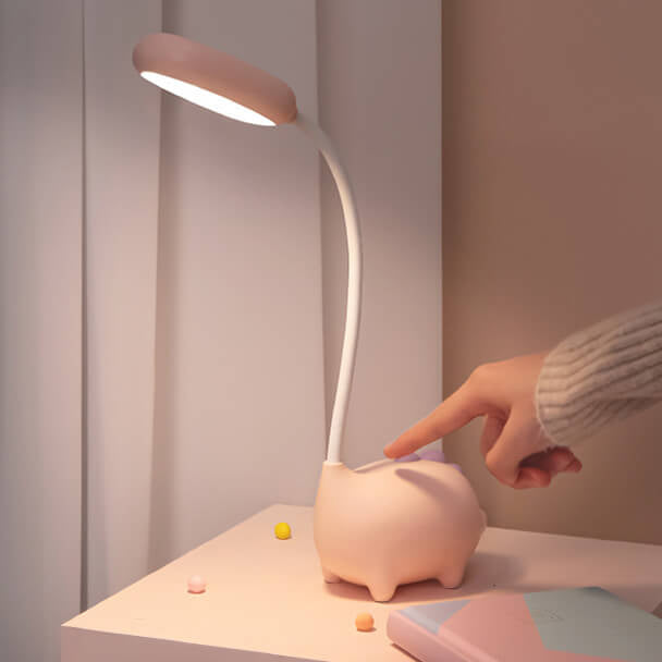 Uppladdningsbar LED Skrivbordslampa med Tecknad Dinosaurie Ögonvård