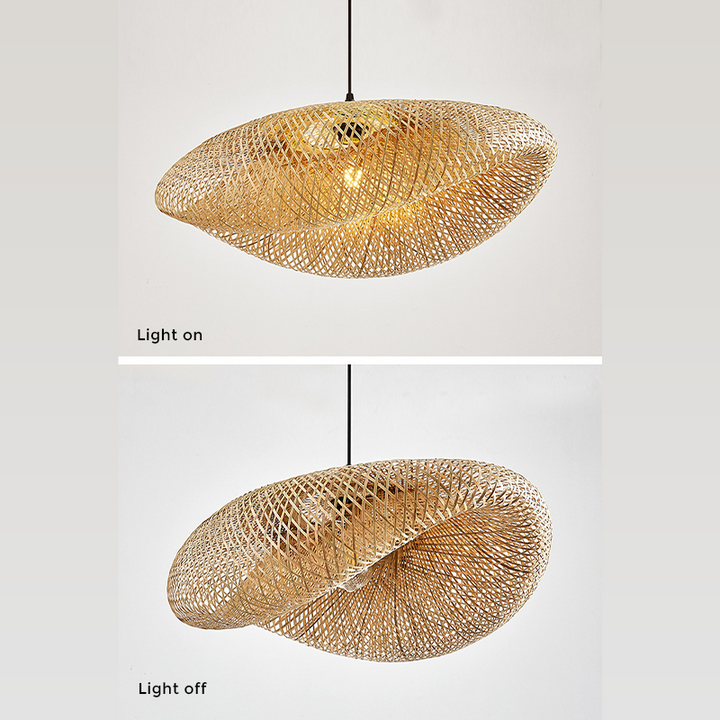 Rattan Vävd Bambu - Pendellampa - LED - Ljus