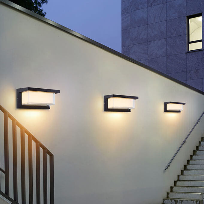 Modern Minimalistisk Solrektangel PC LED Utomhus Vägglampa För Utomhus Patio