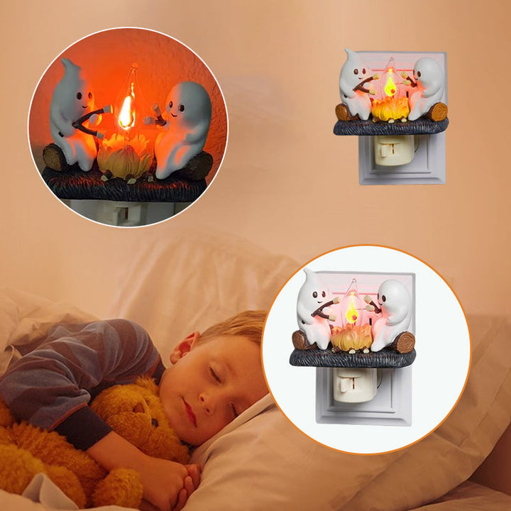 Spöklikt Lägereld Blinkande Nattljus