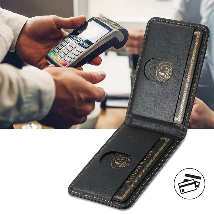 LuxCase Läderfodral med Kortfack och Ställ – Passar för iPhone