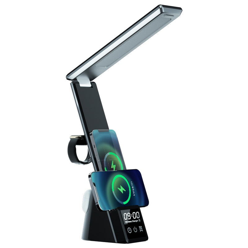 Skrivbordslampa med trådlös laddare