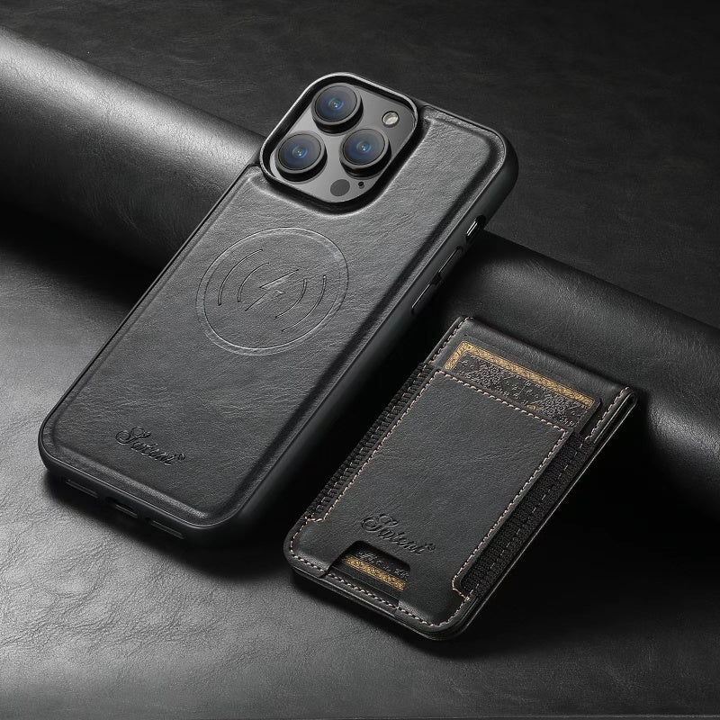 LuxCase Läderfodral med Kortfack och Ställ – Passar för iPhone |