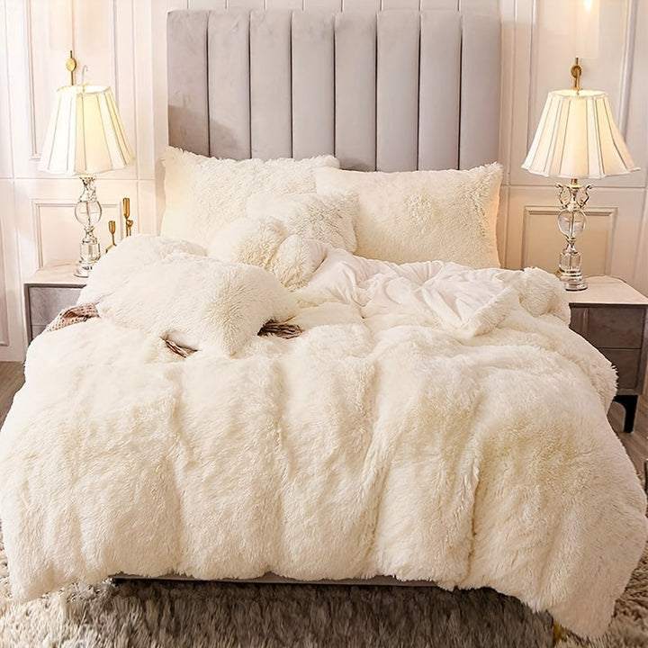Ultra Soft Plush Duvet Cover Set with Zipper - Luxury &amp; Comfort