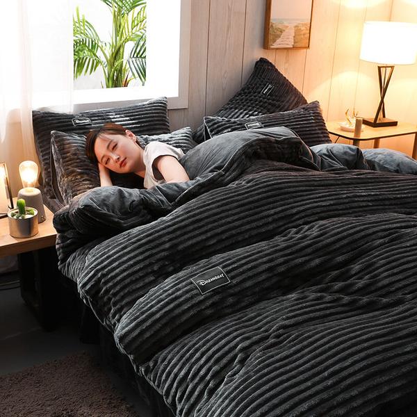 Tjockad Corduroy Sammet Sängkläder Set