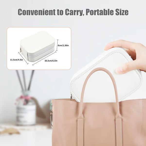 Bärbar Makeup Organizer — Kompakt LED Spegel med Justerbart Ljus