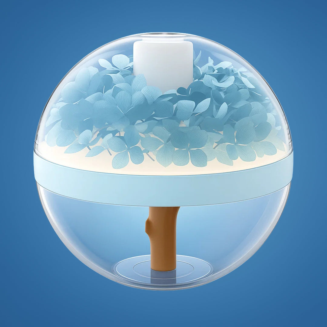 SereniGlow | Aromaterapi Diffuser Luftfuktare – Ultrasonisk Kylmist – USB‑Uppladdningsbar – LED Nattljus för Sovrum &amp; Barnrum