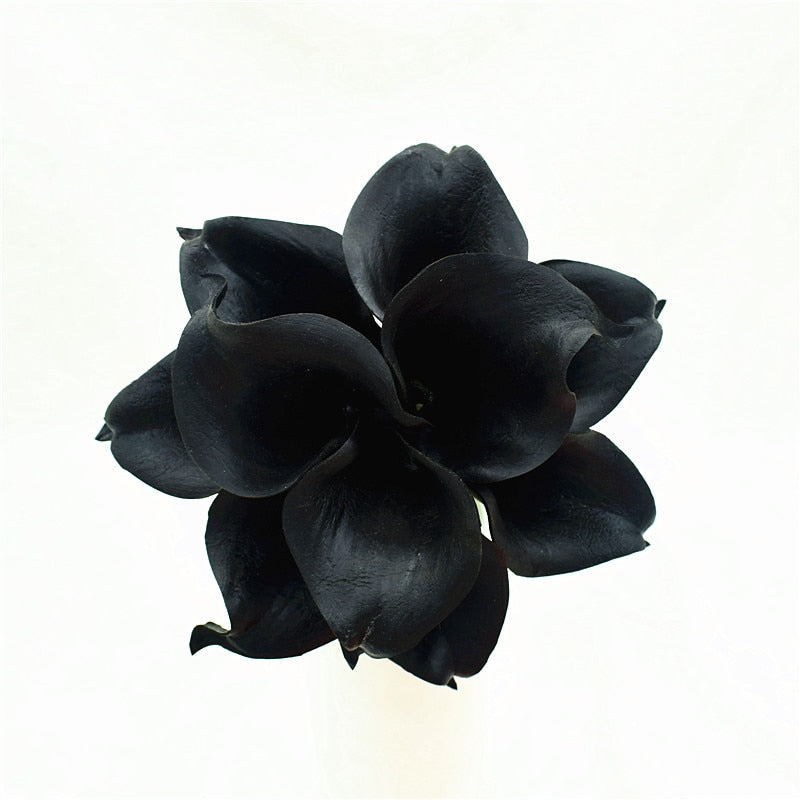 10 marinblå Calla-liljor PU Real Touch blommor bröllopsdekoration buketter borddekoration konstgjorda blommor heminredning