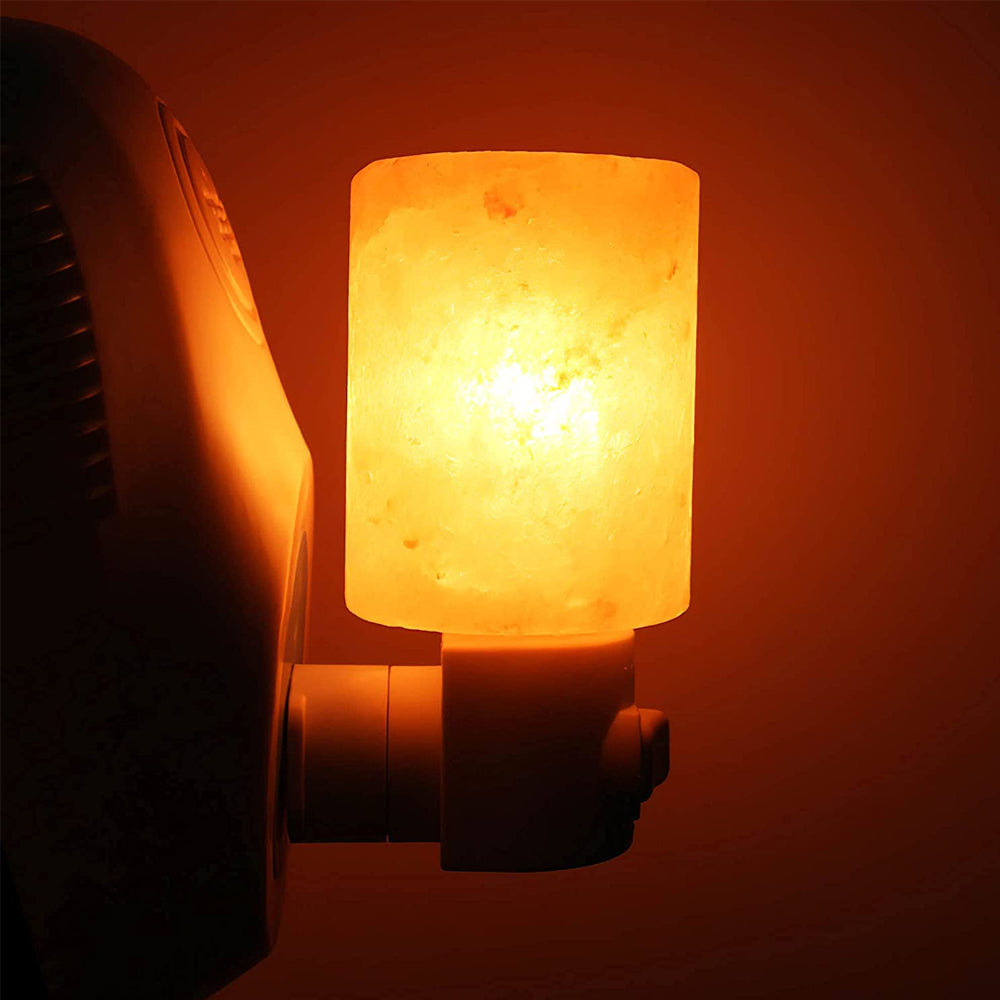 Naturlig kristall Himalaya salt lampa | Pluggbara sänglampa
