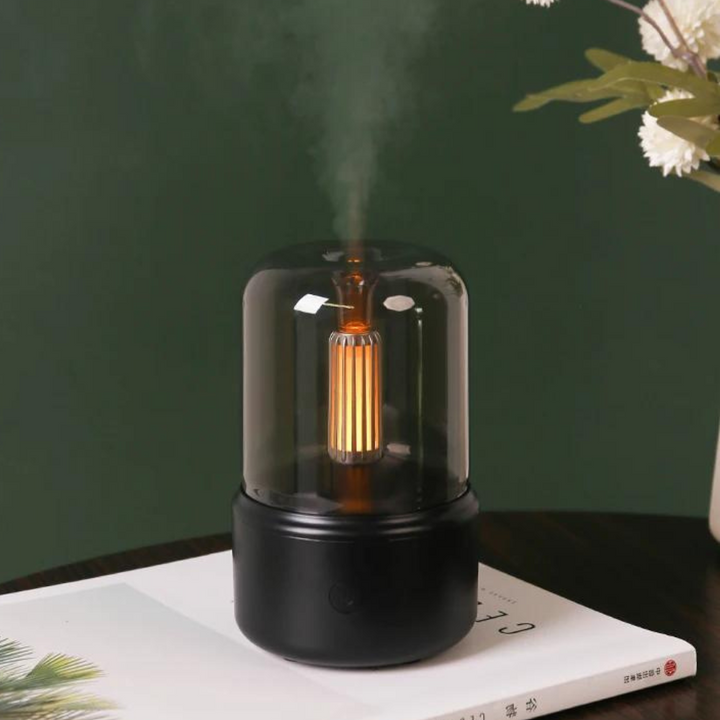 Retro Aroma Diffuser med Nattljus - USB Doftolja Luftfuktare för Hemmet och Kontoret