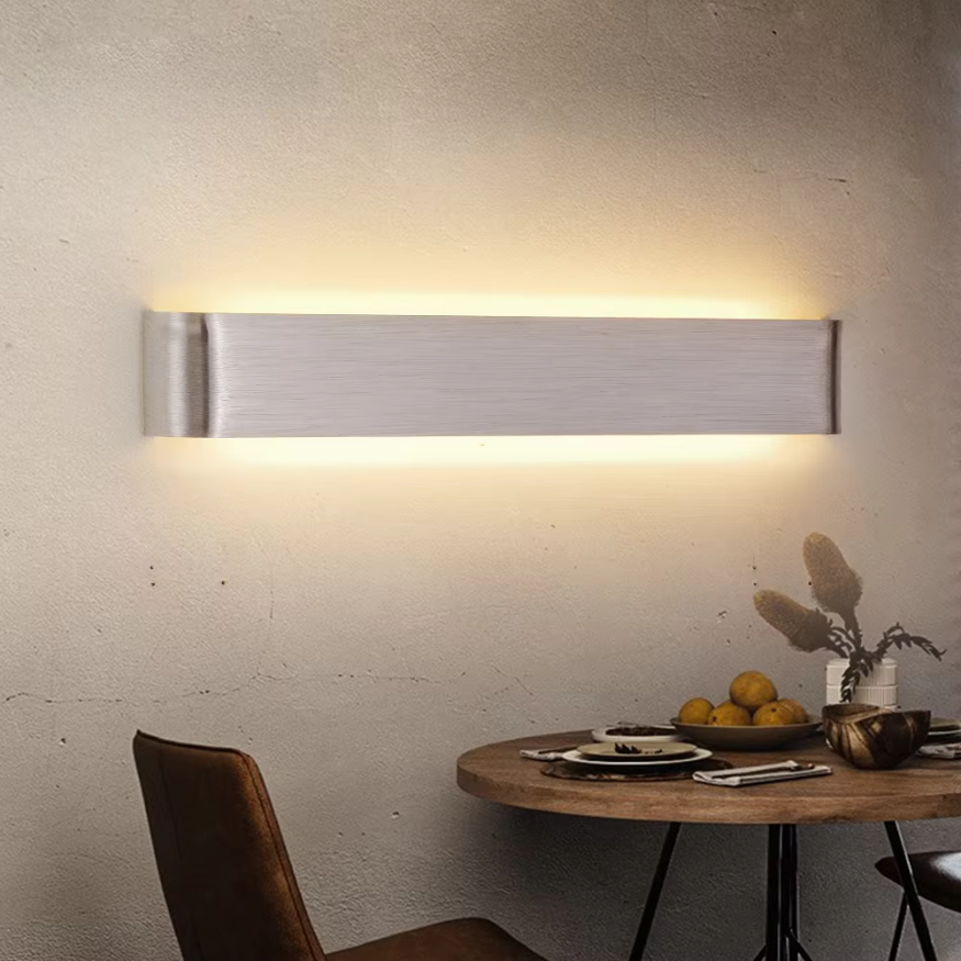 Nordisk LED Vägglampa - Modern Borstad Aluminium Inomhus Vägglampa