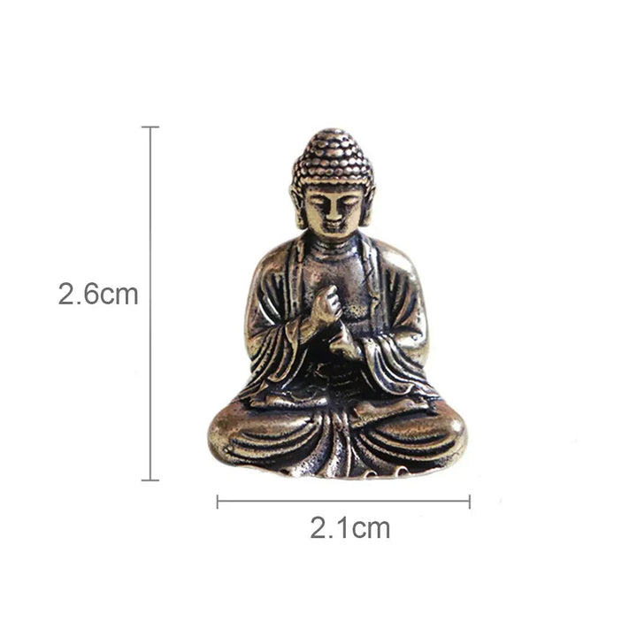 10 stycken Miniatyr Brons Sittande Buddha Staty Figur för Resa Buddhism Tillbedjan Hem Kontor Skrivbord Dekoration