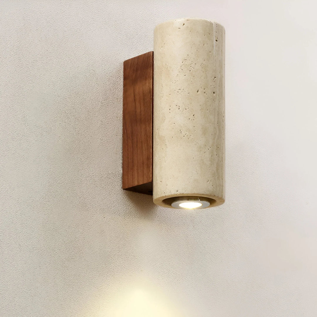 StoneLuxe – Naturlig Travertin Vägglampa