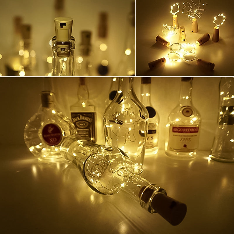 LED Flaska Lampa Kork Nattlampa DIY Dekorationsgåva