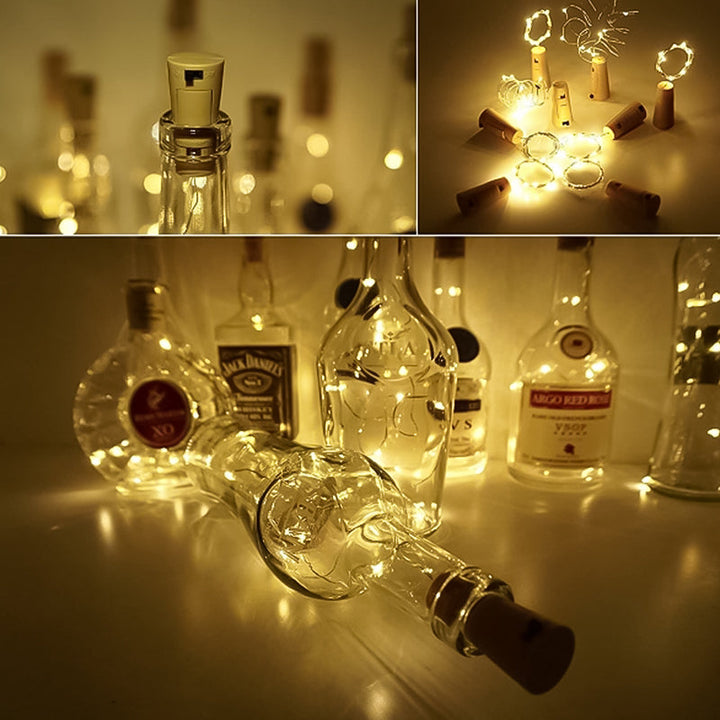 LED Flaska Lampa Kork Nattlampa DIY Dekorationsgåva