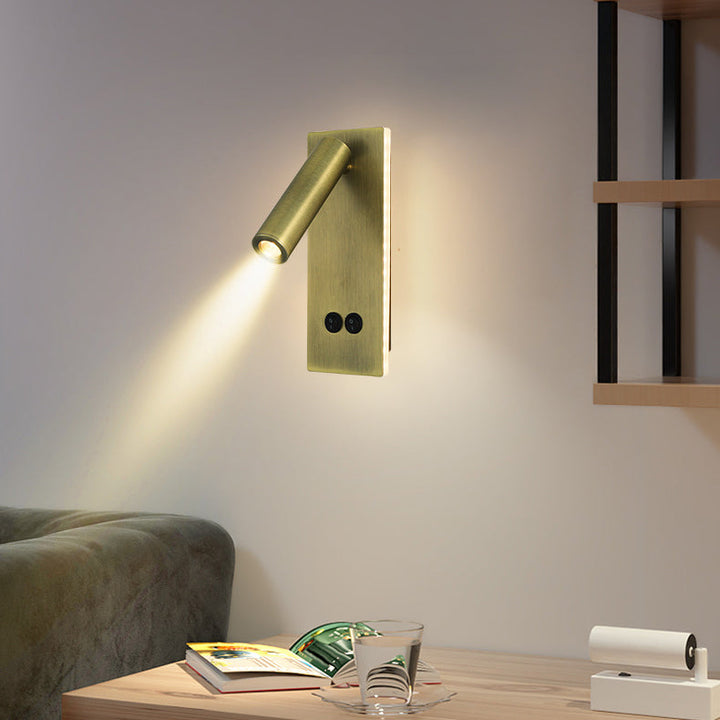 Modern Minimalistisk Rektangulär Rund Järn Aluminium LED Vägglampa För Sovrum