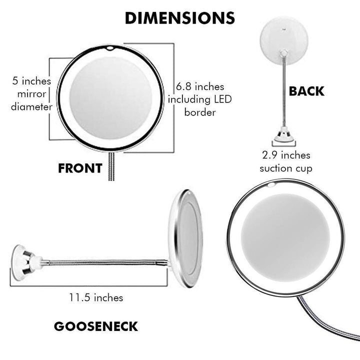 10x Zoom LED Sminkspegel