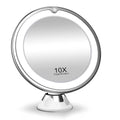 Lunora LED Makeup Spegel | 10x Förstoring | 360° Rotera | Kompakt & Resvänlig