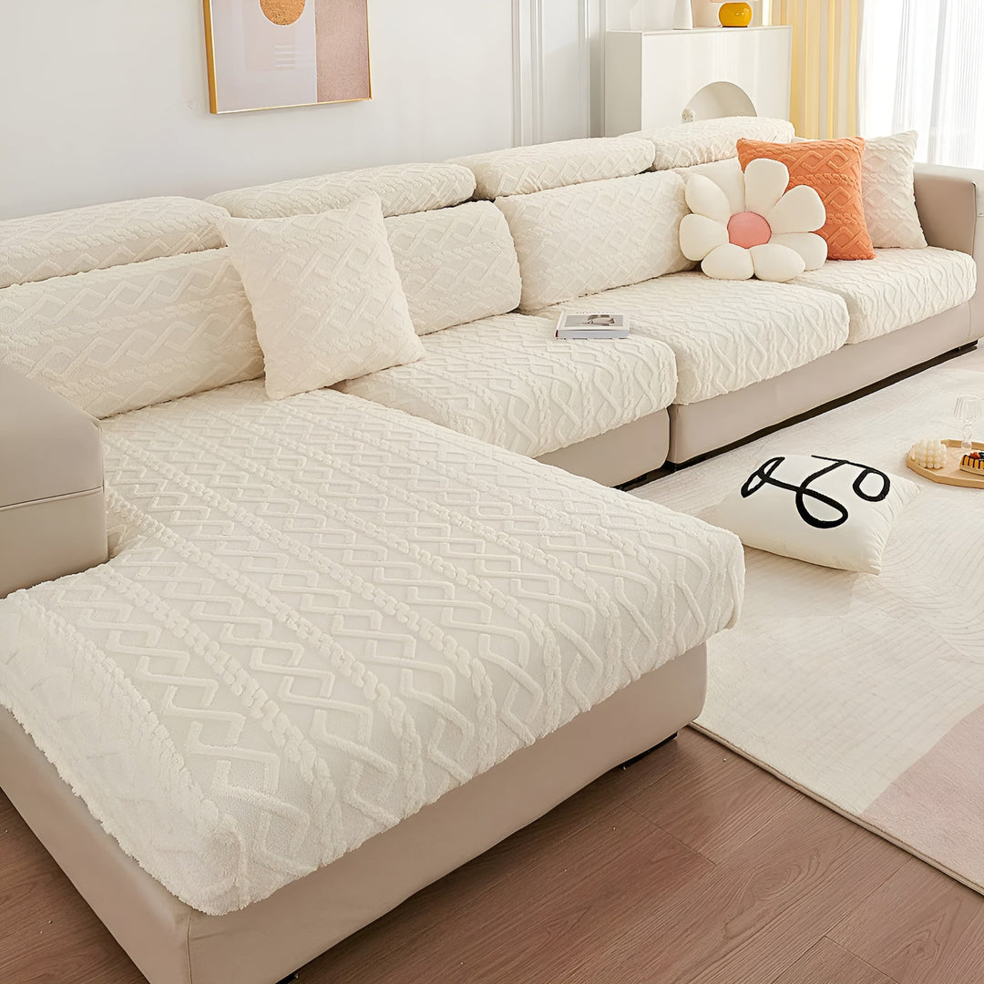 Samt-Sofaöverdrag med diamantmönster – Mjukt och lyxigt | Perfekt passform för alla soffor |