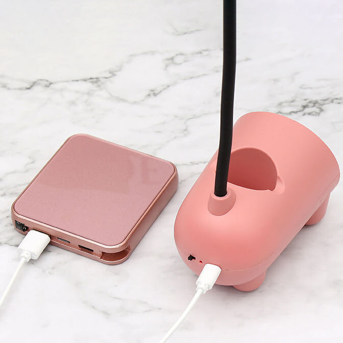 Tecknad Kreativ Kanin LED Touch USB Pennhållare Skrivbordslampa