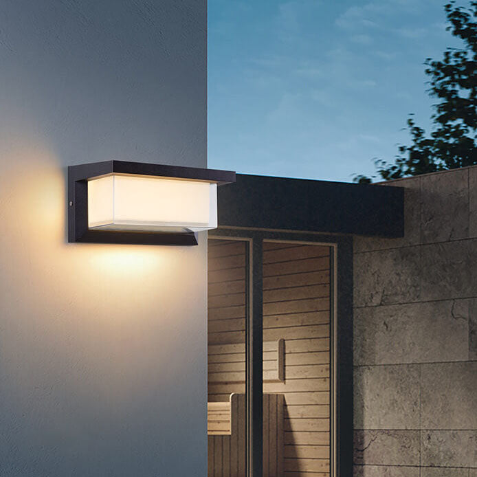 Modern Minimalistisk Solrektangel PC LED Utomhus Vägglampa För Utomhus Patio