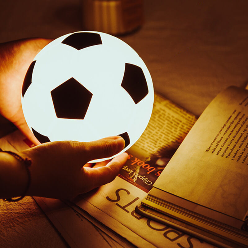 Kreativ Fotboll Silikon LED Nattlampa USB Laddningsbordslampa