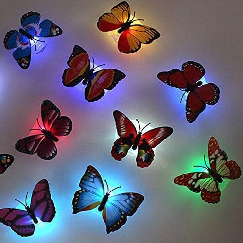 12-Pack: LED Fjäril Dekoration Nattlampa