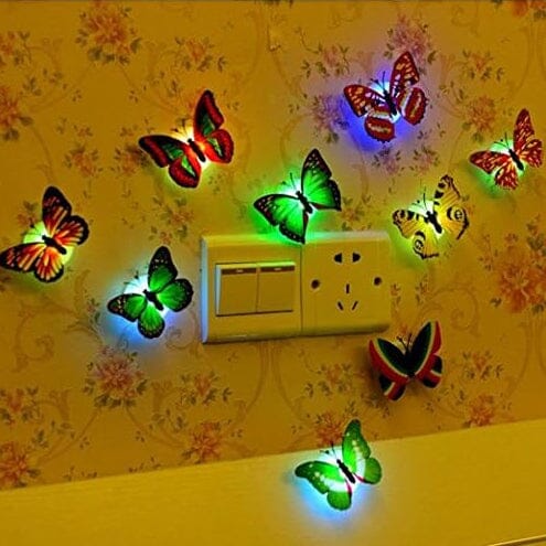 12-Pack: LED Fjäril Dekoration Nattlampa