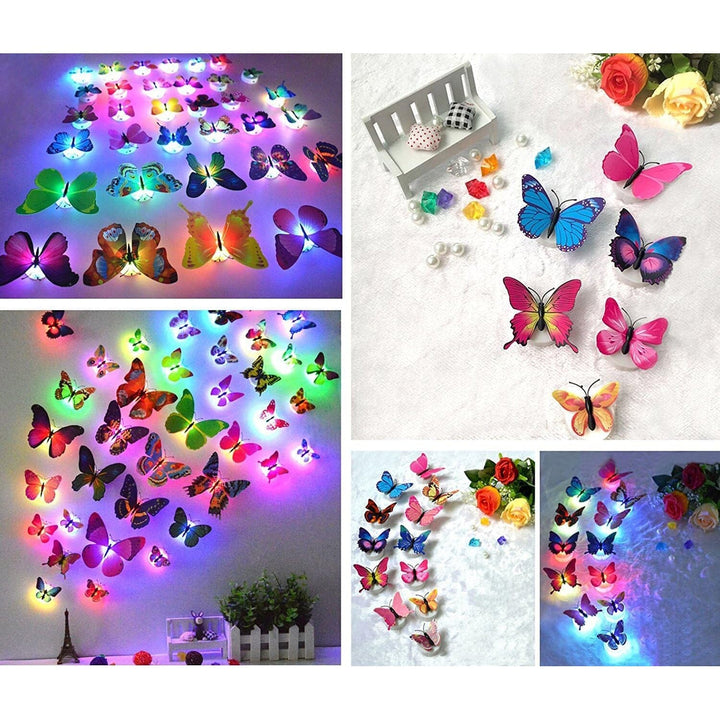 12-Pack: LED Fjäril Dekoration Nattlampa